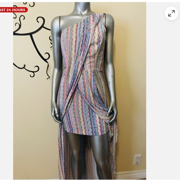 BCBG maxi one-shoulder dress with split front BNWT - Picture 9 of 11